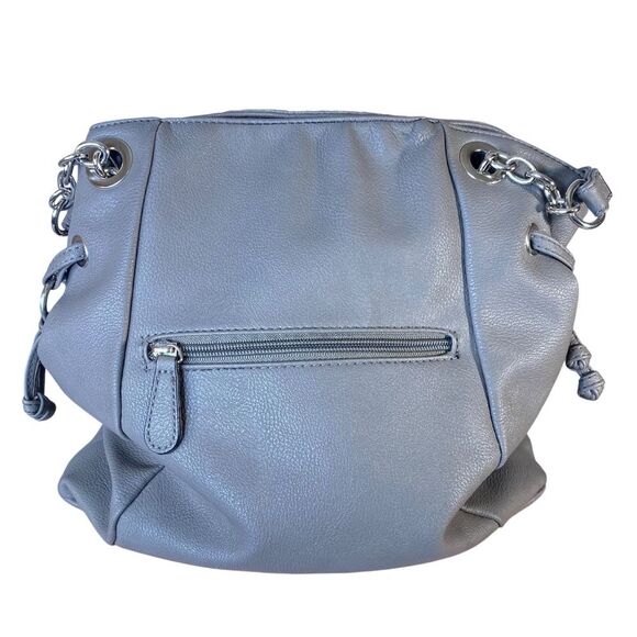 Nicole Miller Slouchy Shoulder Bag Casual Soft Sided Dual handle Silver Accents - Picture 4 of 16
